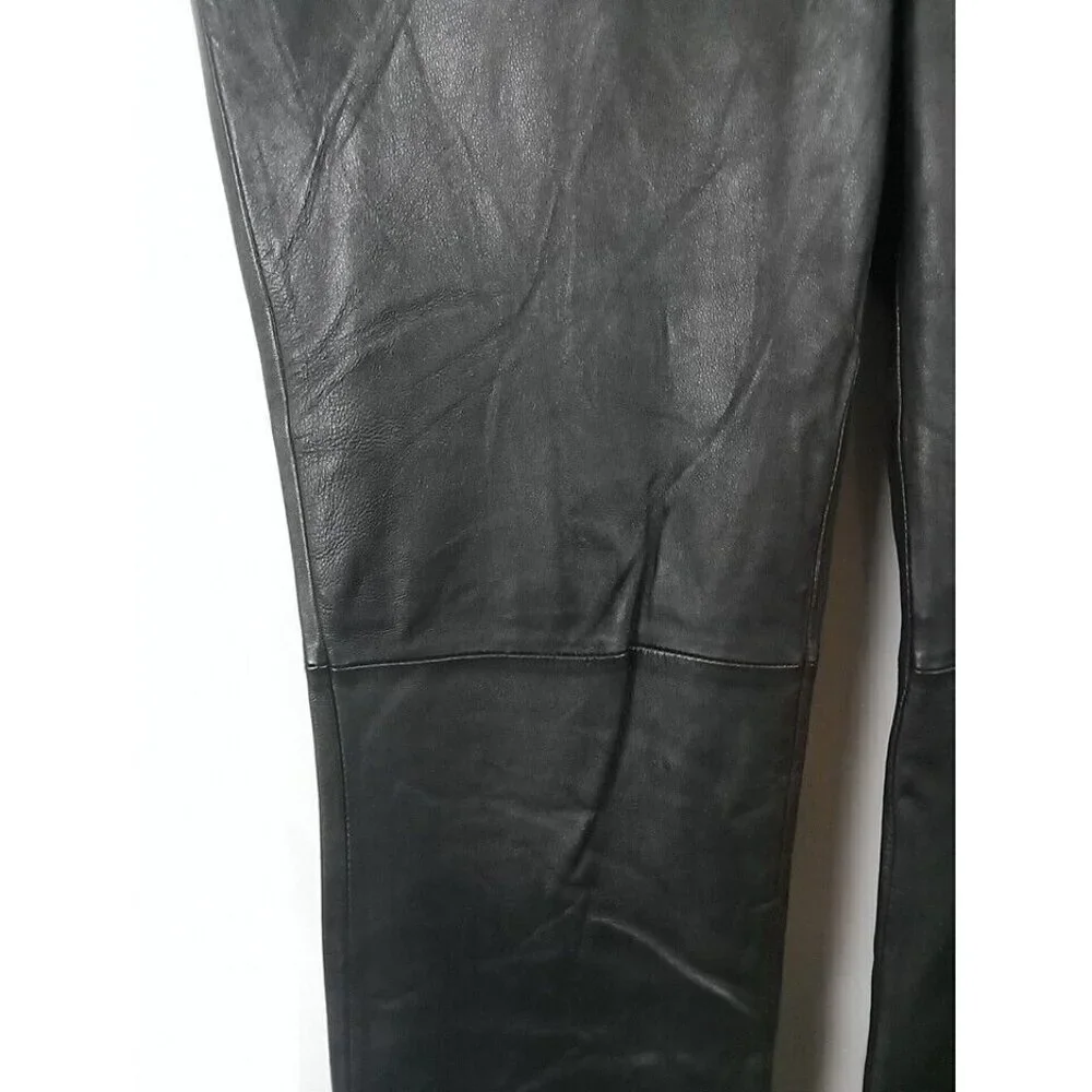 Garson Pants Women's Leather Size 10 Black Riding Motorcycle Biker - Picture 7 of 16